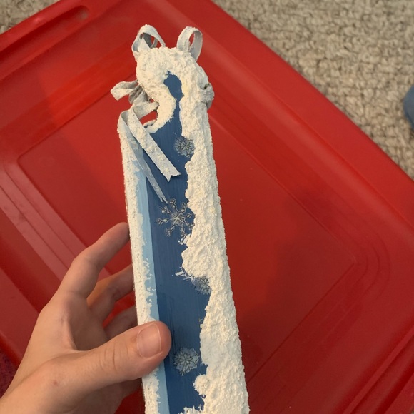 Handmade / hand painted snowman sled - Picture 3 of 4